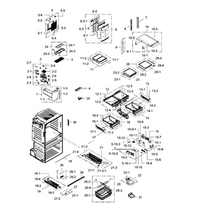 Refrigerator Diagram and Parts List for RF28HMEDBSR AA-0009 Samsung Refrigerator