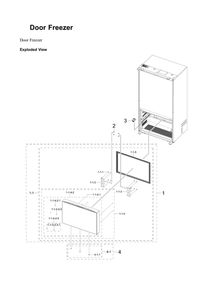 Freezer Door Parts Diagram and Parts List for RF24BB6900AW AA-00 Samsung Refrigerator