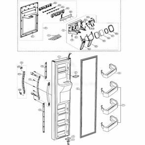 Freezer Door Diagram and Parts List for RS2630SH  Samsung Refrigerator