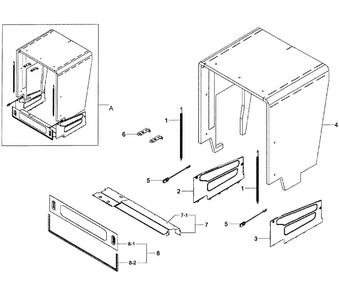 Case Assy Diagram and Parts List for DW80F600UTB AA-0000 Samsung Dishwasher
