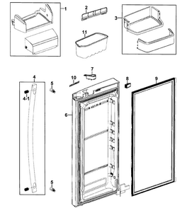 Right Door Diagram and Parts List for RFG237AARS XAA-0000 Samsung Refrigerator