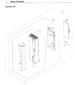 Control Panel Diagram and Parts List for MC17J8000CG AA-0000 Samsung Microwave