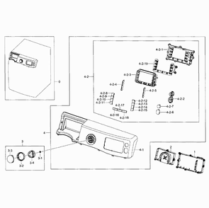 Control Panel Diagram and Parts List for WF511ABW XAA-0003 Samsung Washer