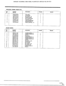 Complete Microwave Assembly Page 5 Diagram and Parts List for MW3552T XAA Samsung Microwave