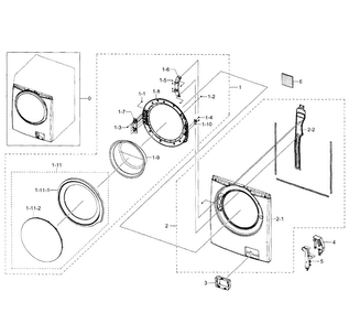 Frame Diagram and Parts List for WF350ANW XAA-0002 Samsung Washer