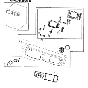 Control Panel Diagram and Parts List for DV511AGR XAA-0003 Samsung Dryer