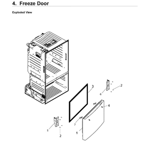 Freezer Door Diagram and Parts List for RF220NCTASR AA-02 Samsung Refrigerator