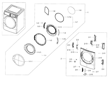 Part Location Diagram of DC63-01753A Samsung Hinge Cover