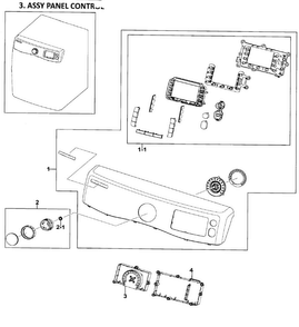 Control Panel Diagram and Parts List for DV511AGR XAA-0003 Samsung Dryer