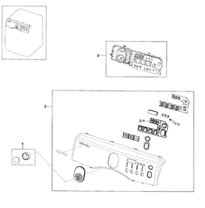 Control Panel Diagram and Parts List for DV219AEW XAA-0000 Samsung Dryer