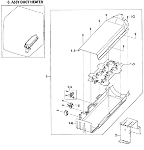 Heater Assy Diagram and Parts List for DV419AEW XAA-0000 Samsung Dryer