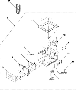 Control Assembly Diagram and Parts List for AW089CB XAA Samsung Air Conditioner
