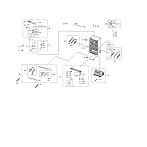 Cabinet 1 Diagram and Parts List for RF22NPEDBSR AA-00 Samsung Refrigerator