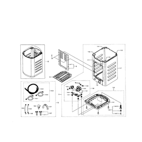 Frame Diagram and Parts List for WB09H7300GW A1-0000 Samsung Washer