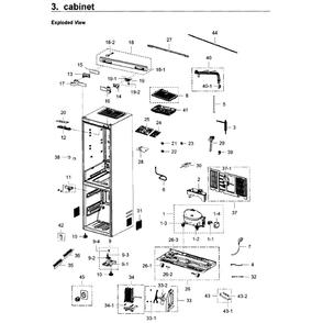 Cabinet Diagram and Parts List for RB12J8896S4 AA-01 Samsung Refrigerator