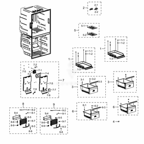 Part Location Diagram of DA63-08290A Samsung Cover Evap-Fre rf9000k,pp,hb,c