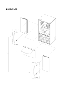 Handle Parts Diagram and Parts List for RF28T5101SR AA-00 Samsung Refrigerator