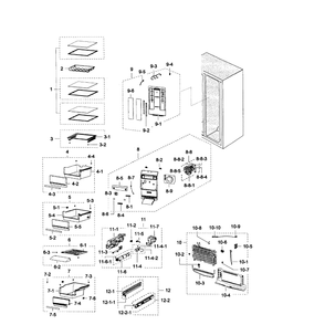 Refrigerator Diagram and Parts List for RSG307AARS XAA-02 Samsung Refrigerator