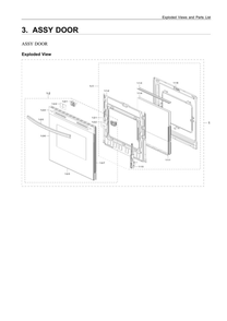 Door Assembly Diagram and Parts List for NX60T8311SS AA-04 Samsung Range
