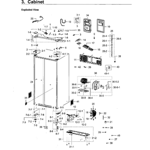 Cabinet Diagram and Parts List for RH22H9010SR AA-0000 Samsung Refrigerator