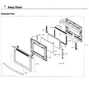 Door Diagram and Parts List for NE58K9560WS AA-0000 Samsung Range