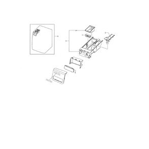 Housing Drawer Diagram and Parts List for WF338AAB XAA-00 Samsung Washer