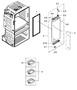 Refrigerator Door R Diagram and Parts List for RF4287HABP XAA-0004 Samsung Refrigerator