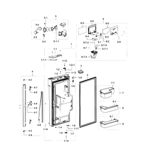 Fridge Door L Diagram and Parts List for RF23J9011SR (AA)(0006) Samsung Refrigerator