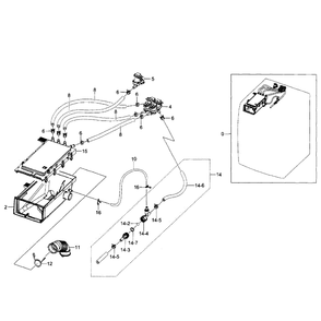Housing Drawer Diagram and Parts List for WF520ABW XAA-07 Samsung Washer