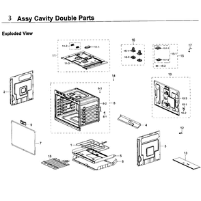 Cavity Double Diagram and Parts List for NV51K6650DS AA-0000 Samsung Wall Oven
