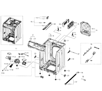Frame Diagram and Parts List for WF520ABP XAA-0001 Samsung Washer