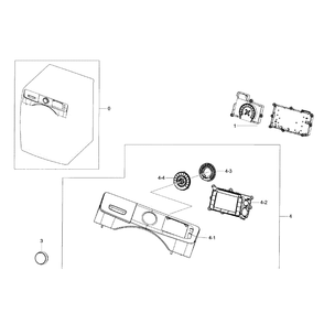 Control Panel Diagram and Parts List for WF42H5600AP A2-0000 Samsung Washer