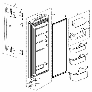 Right Door Diagram and Parts List for RF197ACBP XAA-0000 Samsung Refrigerator