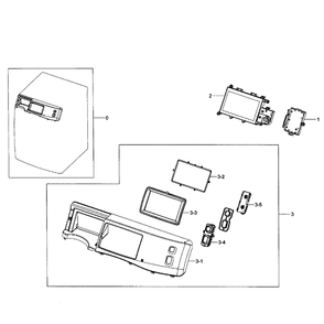 Control Panel Diagram and Parts List for WF457ARGSGR AA-0F Samsung Washer