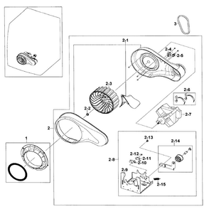Motor Assy Diagram and Parts List for DV520AEP XAA-0002 Samsung Dryer