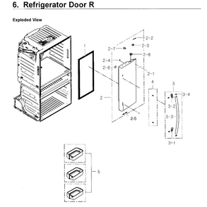 Fridge Door R Diagram and Parts List for RF4267HARS XAA-0005 Samsung Refrigerator