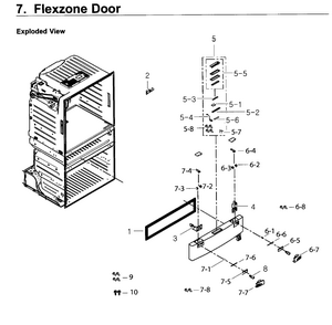 Flexzone Diagram and Parts List for RF25HMEDBSG AA-0000 Samsung Refrigerator