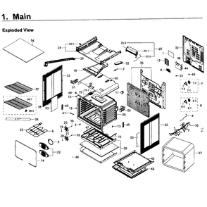 Main Assembly Diagram and Parts List for NE58K9430SS AA-0000 Samsung Range