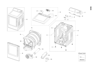 Part Location Diagram of DC93-00153N Samsung Main Wire Harness Assembly