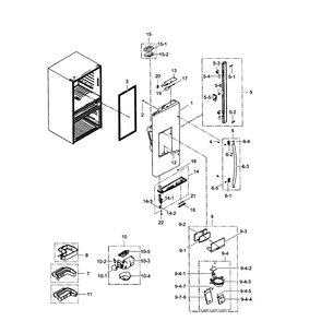 Left Door Diagram and Parts List for RF24FSEDBSR AA-0002 Samsung Refrigerator