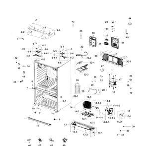 Cabinet Diagram and Parts List for RFG299AARS XAA-0000 Samsung Refrigerator