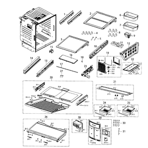 Fridge Diagram and Parts List for RF260BEAEBC AA-02 Samsung Refrigerator