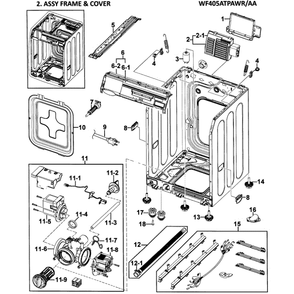 Cabinet Diagram and Parts List for WF405ATPAWR AA-0000 Samsung Washer