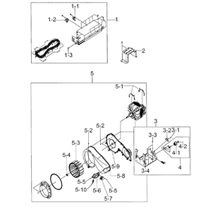 Motor Assy Diagram and Parts List for DV206AES XAA-00 Samsung Dryer