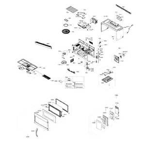 Cabinet Parts Diagram and Parts List for 40185049210  Kenmore Microwave