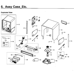 Case Diagram and Parts List for DW80M9550US AA-0000 Samsung Dishwasher