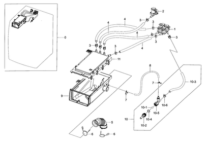 Housing Drawer Diagram and Parts List for WF433BTGJWR A2-0000 Samsung Washer