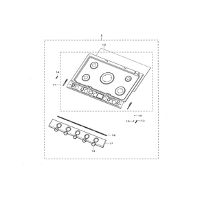 Cooktop Frame Diagram and Parts List for NA36N7755TG AA-00 Samsung Cooktop
