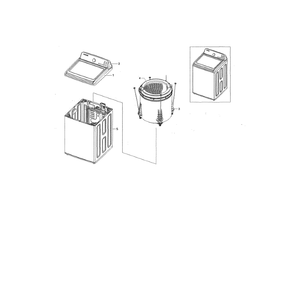 Main Unit Diagram and Parts List for WA45M7050AW A4-02 Samsung Washer