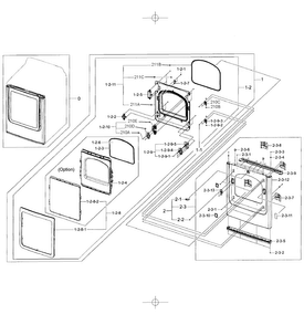 Front/door Assy Diagram and Parts List for DV456EWHDSU AA-0000 Samsung Dryer